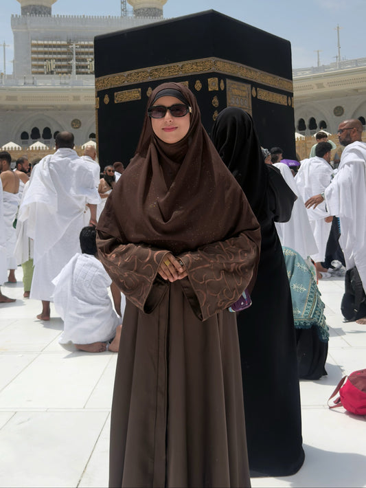 Calligraphy Abaya - Walnut Brown