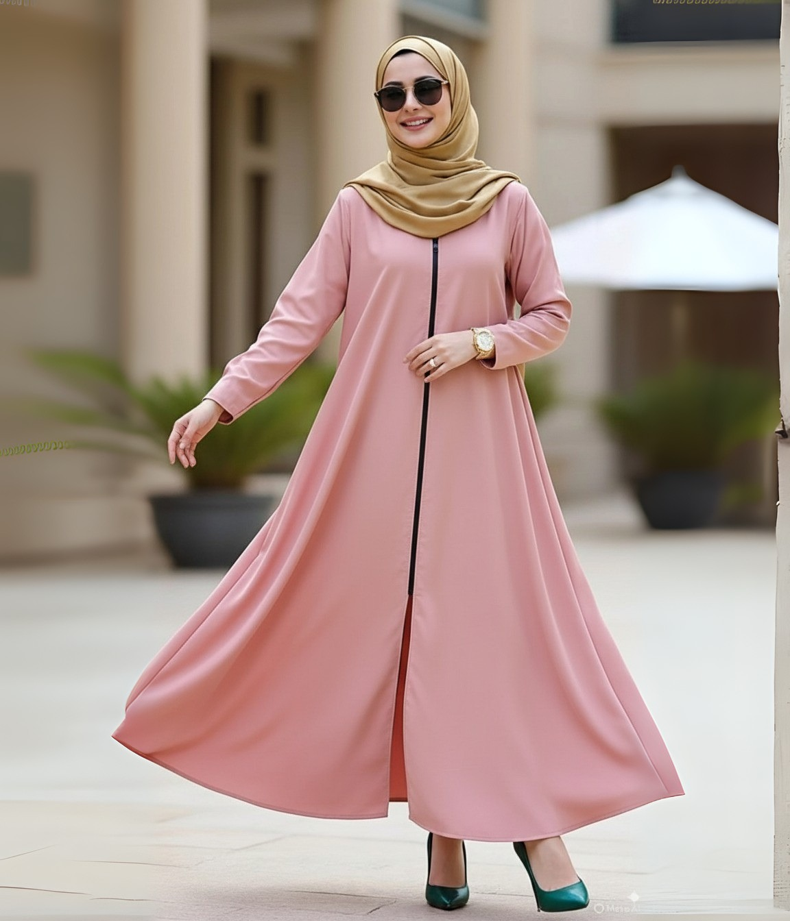 Flared Zipper Abaya