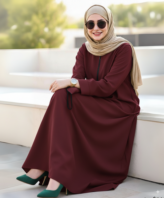 Simple Abaya Designs - Maroon