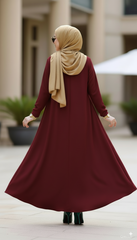 Simple Abaya Designs - Maroon