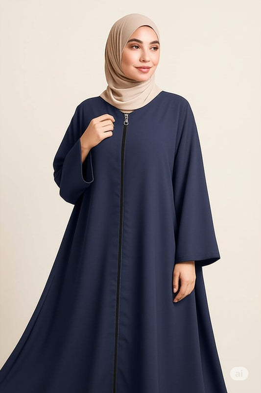 Simple Abaya Designs - Navy Blue