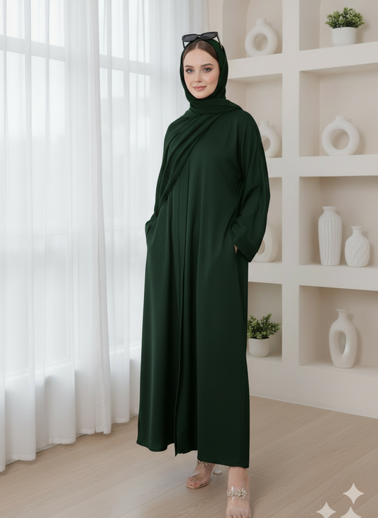 Front Open Abaya With Pockets