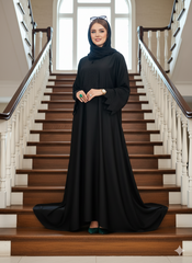 Luxury Stone Work Abaya Nidha - Jet Black