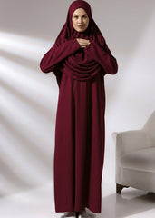 One piece Abaya with Attached Hijab