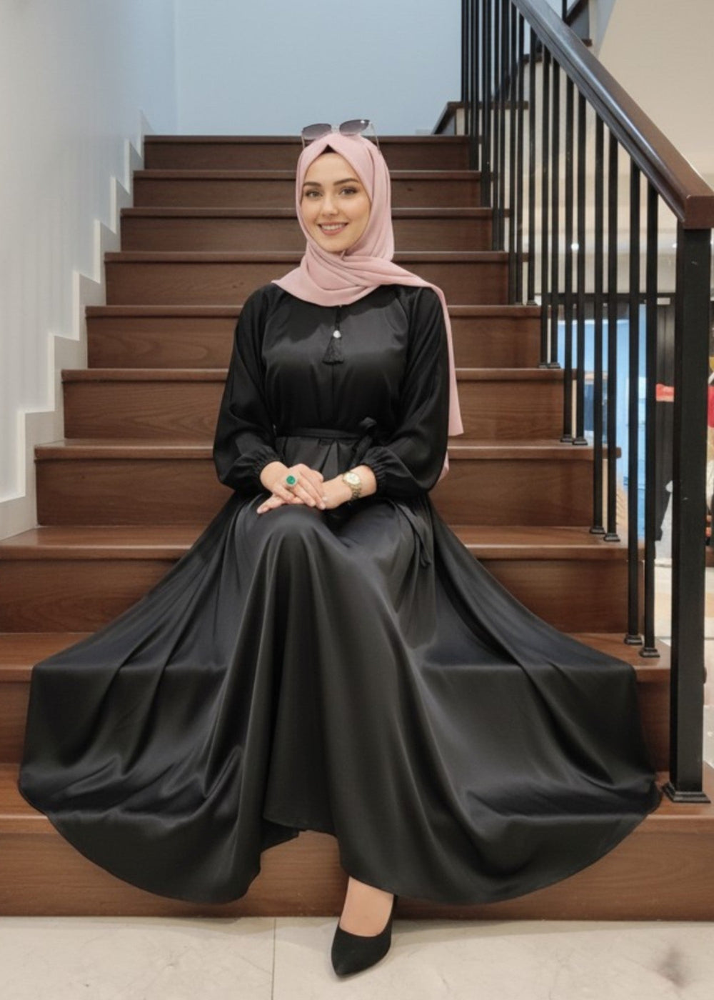 Online Black Silk Abaya