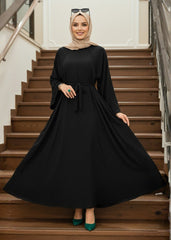 Premium Georgette Silk Abaya - Black