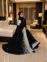 Printed Abaya - Black