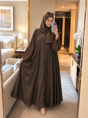 Calligraphy Abaya - Walnut Brown