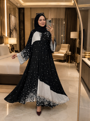 Printed Abaya - Black