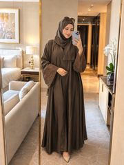Calligraphy Abaya - Walnut Brown