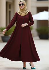 Flared Full Zipper Abaya