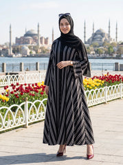 Printed Abaya - Stripes