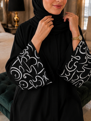 Calligraphy Abaya - Black