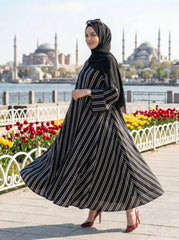 Printed Abaya - Stripes