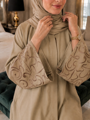 Calligraphy Abaya - Camel Golden