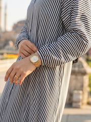 Printed Abaya - Black & White
