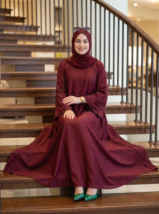 Premium Stone Work Nida Abaya