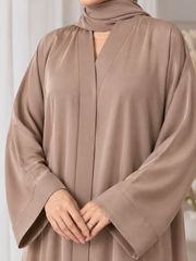 Abaya Designs - Front open - Almond Brown