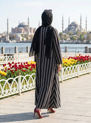Printed Abaya - Stripes
