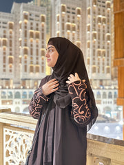 Calligraphy Abaya - Dark Brown