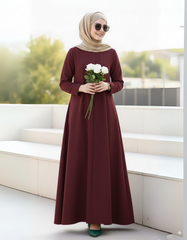 Simple Abaya Designs - Maroon