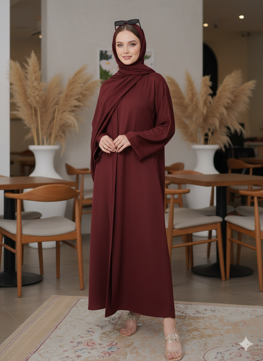 Front Open Abaya With Pockets