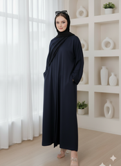 Front Open Abaya With Pockets