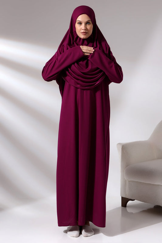 One piece Abaya with Attached Hijab