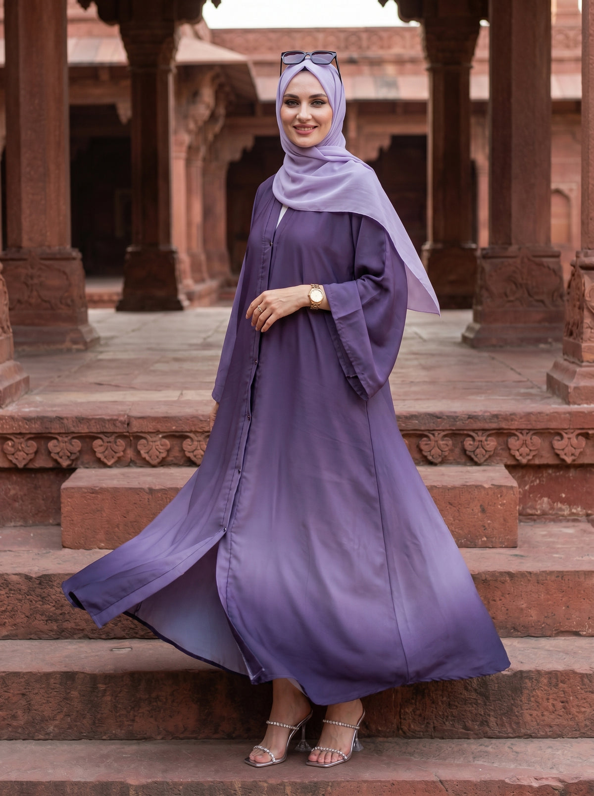 Ombre Abaya - Purple