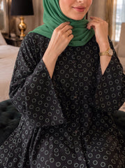 Printed Abaya - Black