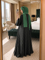 Printed Abaya - Black