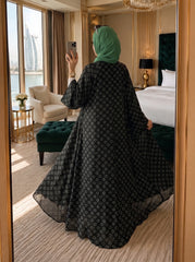 Printed Abaya - Black
