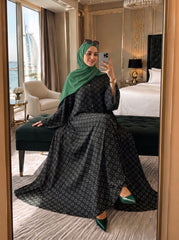 Printed Abaya - Black