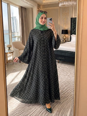 Printed Abaya - Black