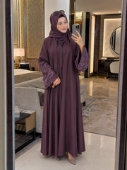 Calligraphy Abaya - Plum
