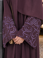 Calligraphy Abaya - Plum