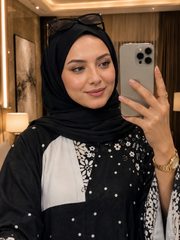 Printed Abaya - Black