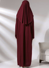 One piece Abaya with Attached Hijab