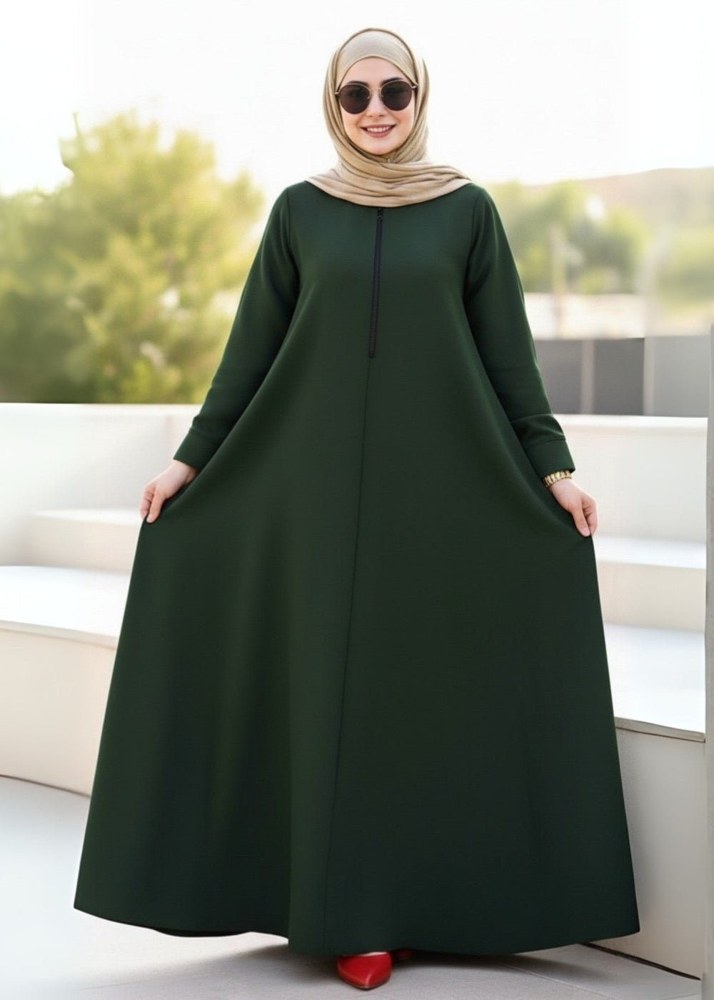 عباية واسعة بسحاب كامل