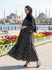 Printed Abaya - Stripes