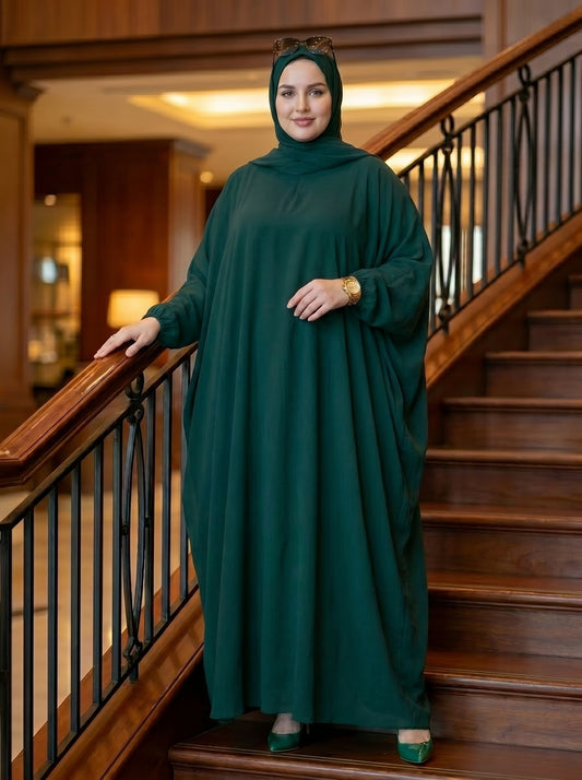 Baggy Abaya  - Bottle Green