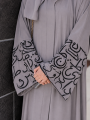 Calligraphy Abaya - Grey