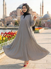 Printed Abaya - Black & White