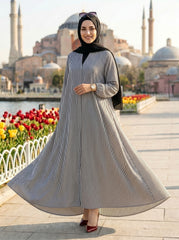Printed Abaya - Black & White