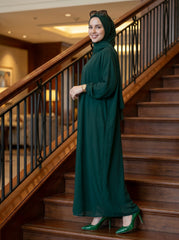 Baggy Abaya  - Bottle Green