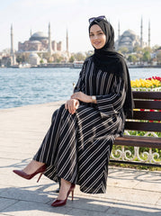 Printed Abaya - Stripes