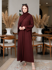 Abaya Designs - Front open - Maroon luxe