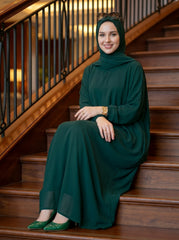 Baggy Abaya  - Bottle Green