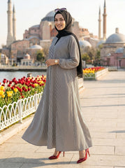 Printed Abaya - Black & White