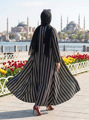 Printed Abaya - Stripes